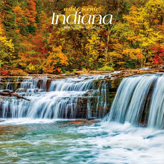 BrownTrout; Indiana Wild & Scenic | 2027 12 x 24 Inch (Hanging) Monthly Square Wall Calendar | Plastic-Free; Category:Wall Calendars; Image:1